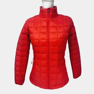 The North Face Womens Thermoball Eco Coral Orange Puffer Zip Up Jacket XS